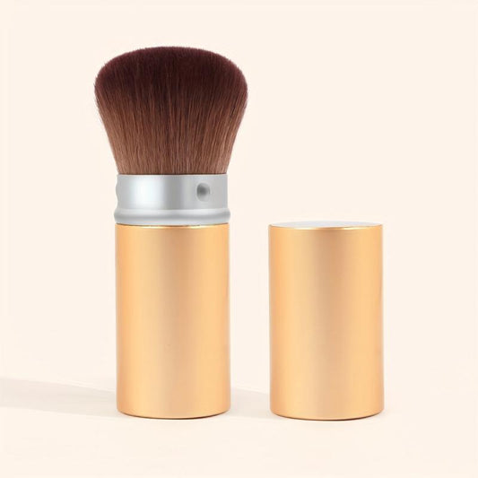 Retractable Kabuki Makeup Brush with Cover for Blush Bronzer