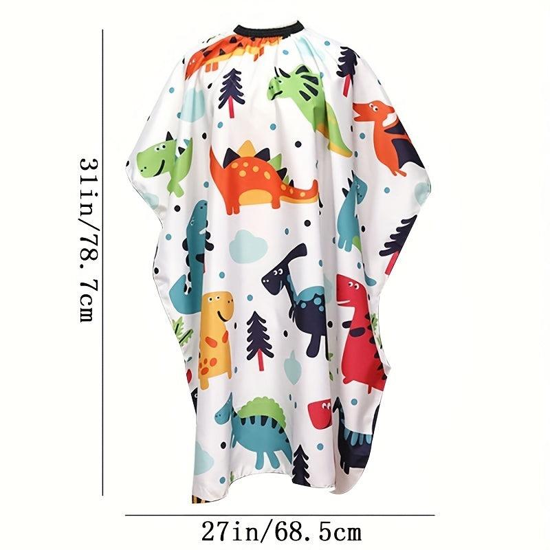 Dinosaur Pattern Hair Cutting Apron with Adjustable Closure