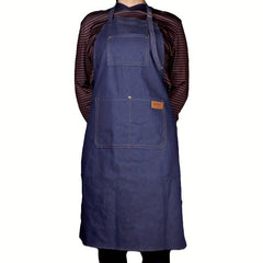 Adjustable Denim Apron Barber Salon Haircut Apron With Pockets & Straps