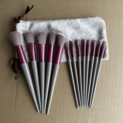 13 PCS Makeup Brush Set With Travel Makeup Bag Synthetic Foundation Face Powder