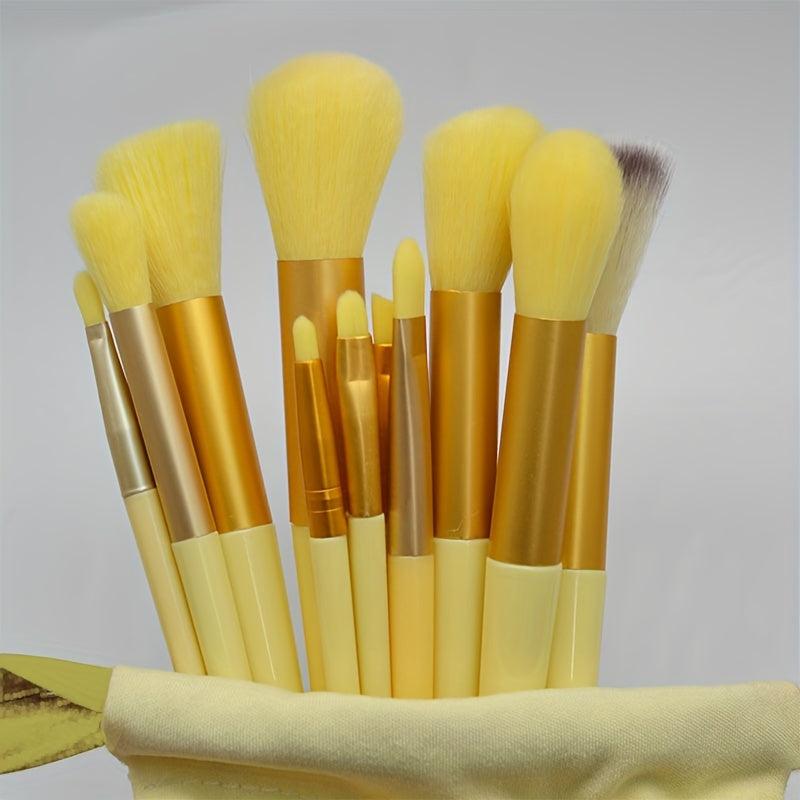 13 PCS Makeup Brush Set With Travel Makeup Bag Synthetic Foundation Face Powder