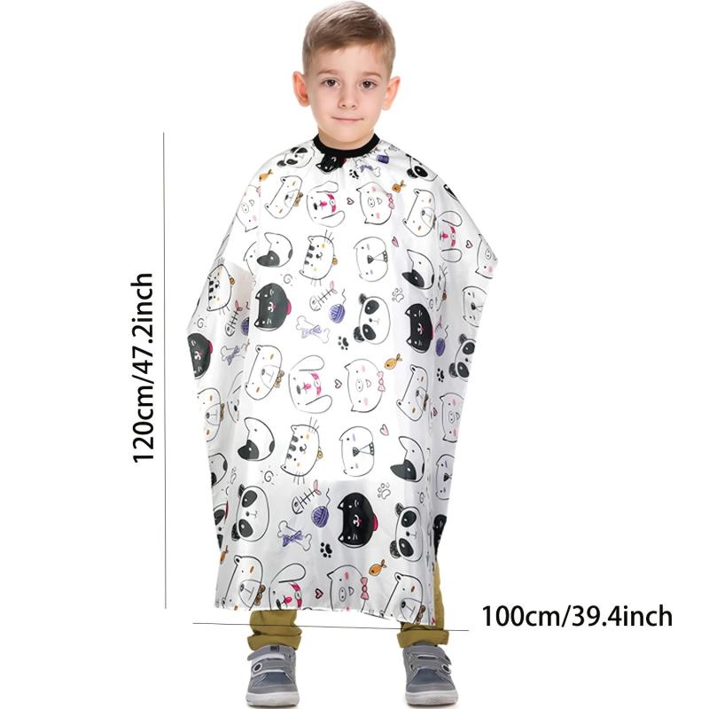 Kids Barber Cape Cartoon Cat Snap Closure Hair Cutting Salon Use