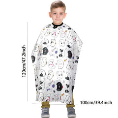 Kids Barber Cape Cartoon Cat Snap Closure Hair Cutting Salon Use