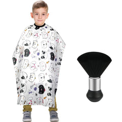 Kids Barber Cape Cartoon Cat Snap Closure Hair Cutting Salon Use