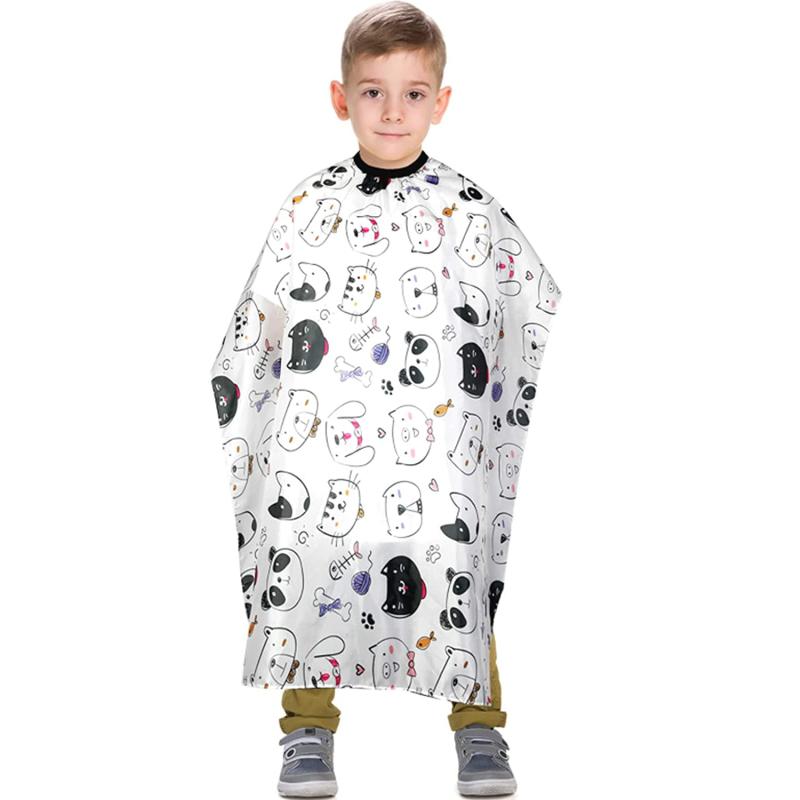 Kids Barber Cape Cartoon Cat Snap Closure Hair Cutting Salon Use