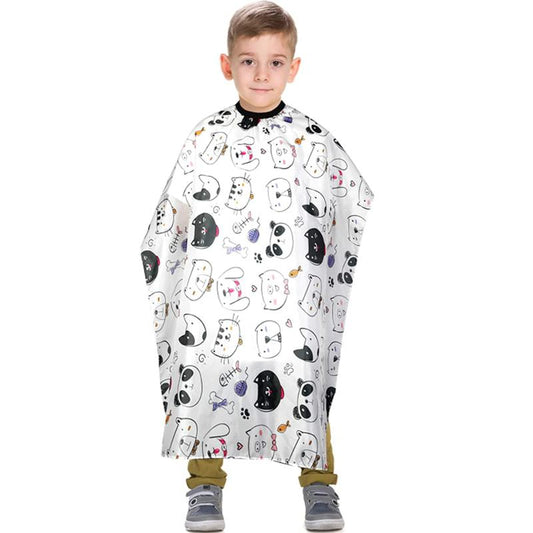 Kids Barber Cape Cartoon Cat Snap Closure Hair Cutting Salon Use