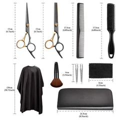 10 Pcs Stainless Steel Hair Cutting Scissors Set for Barber Home Use