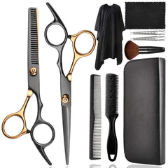 10 Pcs Stainless Steel Hair Cutting Scissors Set for Barber Home Use