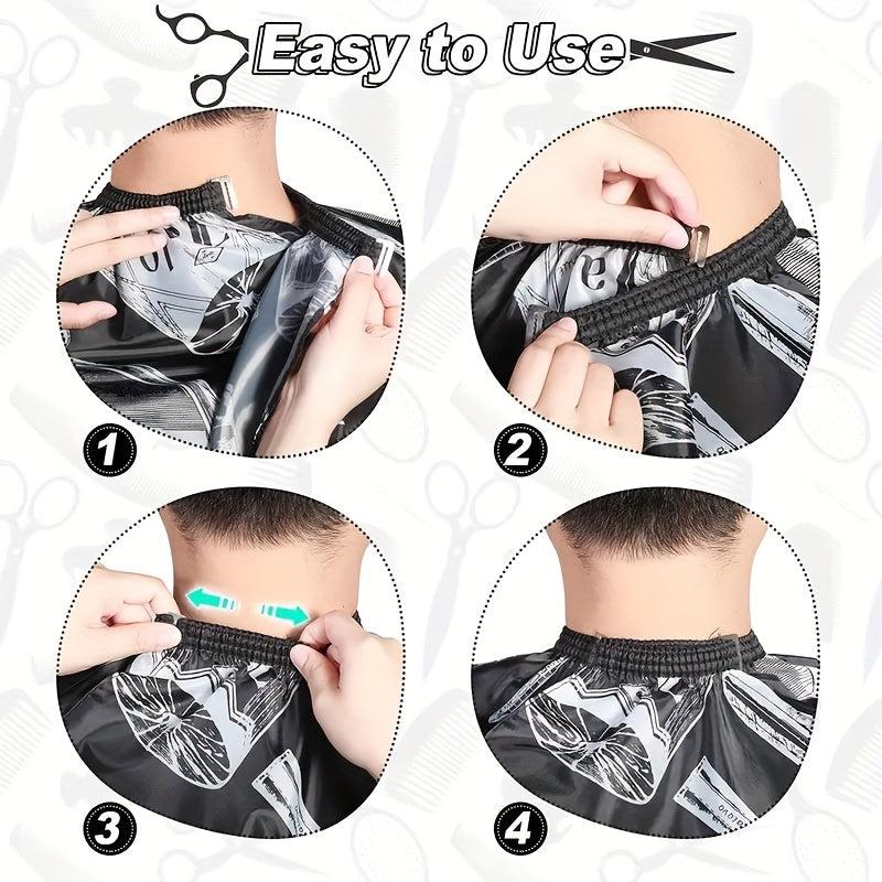 Waterproof Barber Salon Cape with Neck Duster & Styling Brush