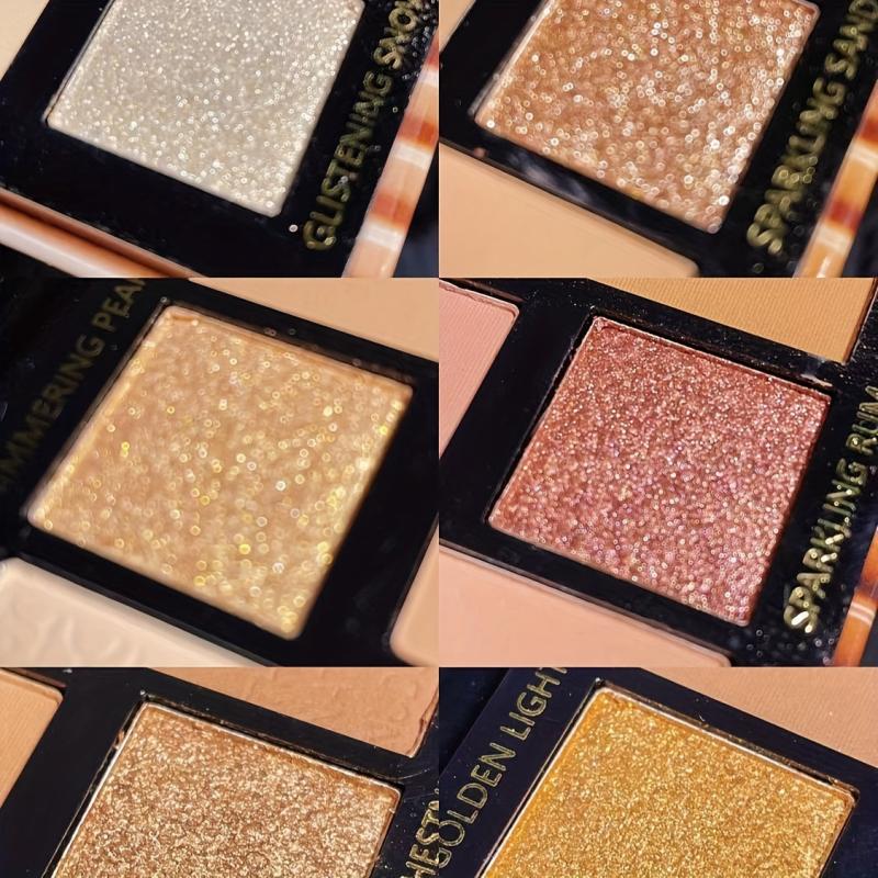 16 Shade Brown Golden Multicolor Eyeshadow Palette Pearly Matte Finish
