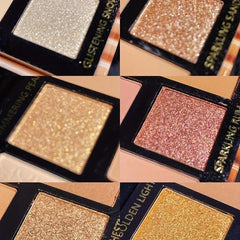 16 Shade Brown Golden Multicolor Eyeshadow Palette Pearly Matte Finish