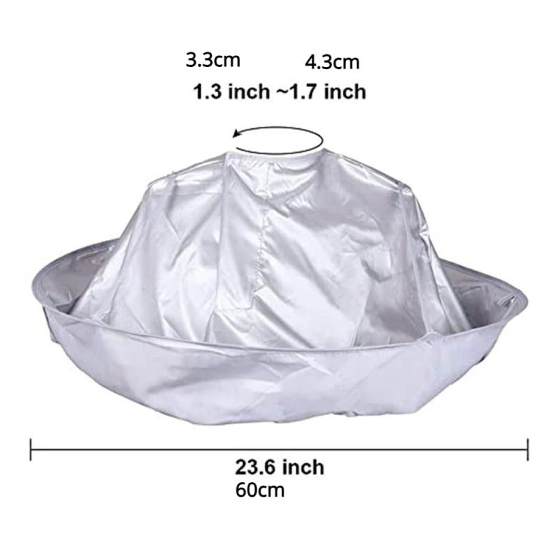 Silvery Hair Cutting Cloak Umbrella Cape Hair Cutting Cloak Wrap