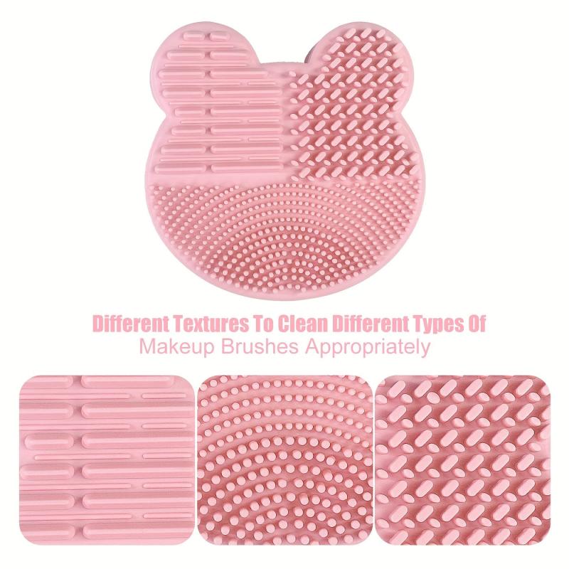 Makeup Brush Cleaning Pad With Cleaning Sponge 2 in 1 Silicone