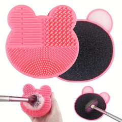 Makeup Brush Cleaning Pad With Cleaning Sponge 2 in 1 Silicone