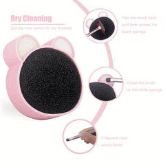 Makeup Brush Cleaning Pad With Cleaning Sponge 2 in 1 Silicone