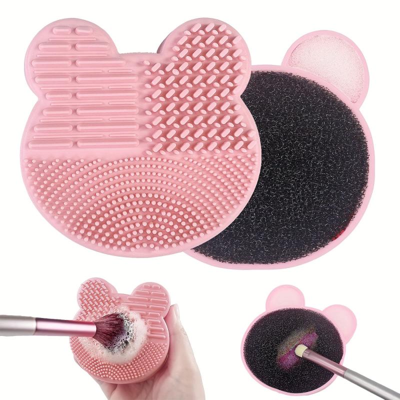 Makeup Brush Cleaning Pad With Cleaning Sponge 2 in 1 Silicone