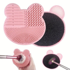 Makeup Brush Cleaning Pad With Cleaning Sponge 2 in 1 Silicone