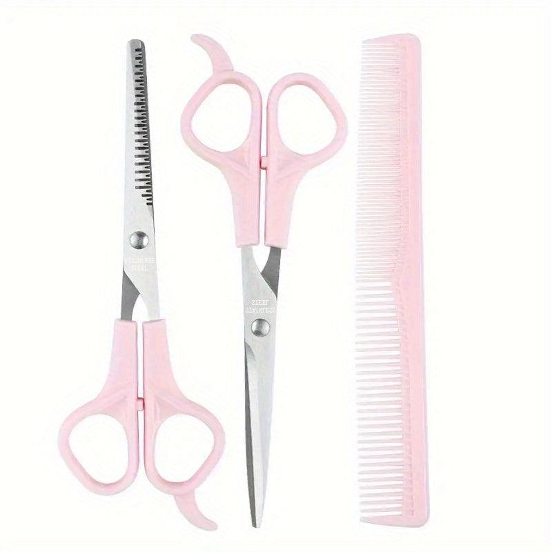 3pcs Hair Scissors Kit 17 02cm - Hair Thinning, Cutting, Styling - Men, Women