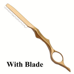Golden Thinning Razors With Blade Professional Barber Hair Cutter