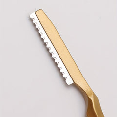 Golden Thinning Razors With Blade Professional Barber Hair Cutter