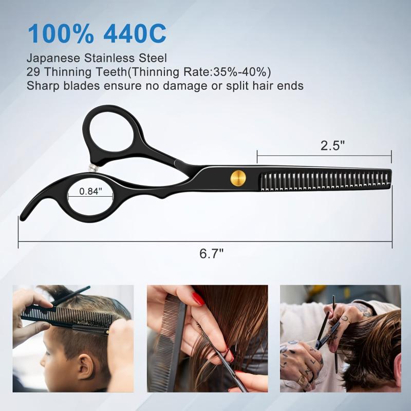 10 PCS Hair Cutting Scissors Set with Comb and Cape