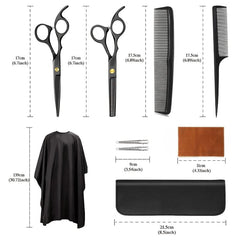 10 PCS Hair Cutting Scissors Set with Comb and Cape