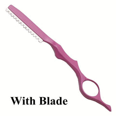 1Pcs Pink Thinning Razors With Blade Professional Barber Razor Blades