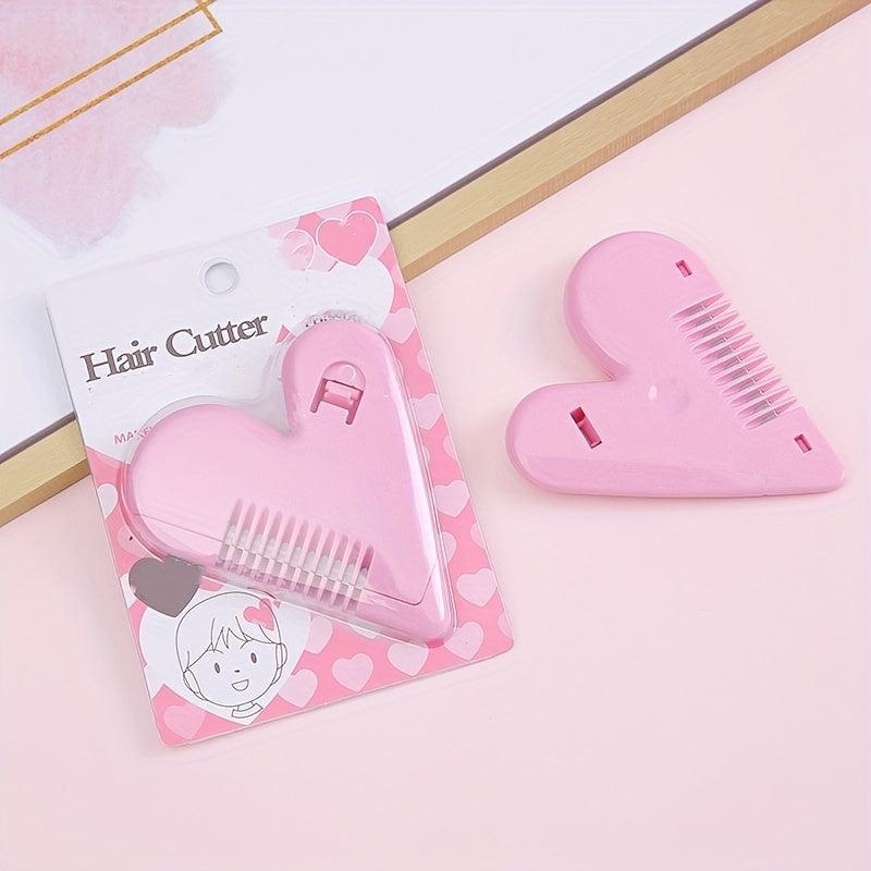 Portable Peach Heart Hair Clipper with Thinning Comb