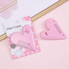 Portable Peach Heart Hair Clipper with Thinning Comb