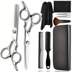 Hair Cutting Scissors Set 10 Pcs Stainless Steel Professional Thinning Shears