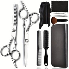 Hair Cutting Scissors Set 10 Pcs Stainless Steel Professional Thinning Shears