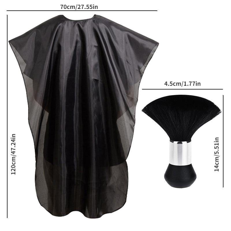 Waterproof Hair Cutting Cape with Neck Duster Brush - Professional Salon Apron