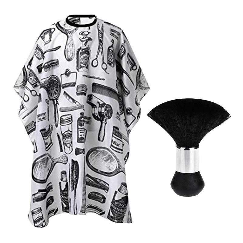 Waterproof Hair Cutting Cape with Neck Duster Brush - Professional Salon Apron