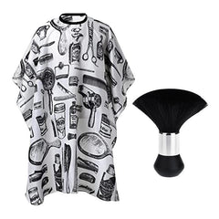 Waterproof Hair Cutting Cape with Neck Duster Brush - Professional Salon Apron