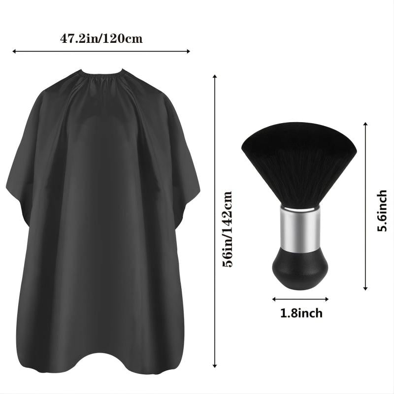 Pro Hair Cutting Cape w/ Neck Duster Brush Salon Barber Cape