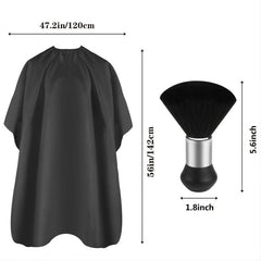 Pro Hair Cutting Cape w/ Neck Duster Brush Salon Barber Cape