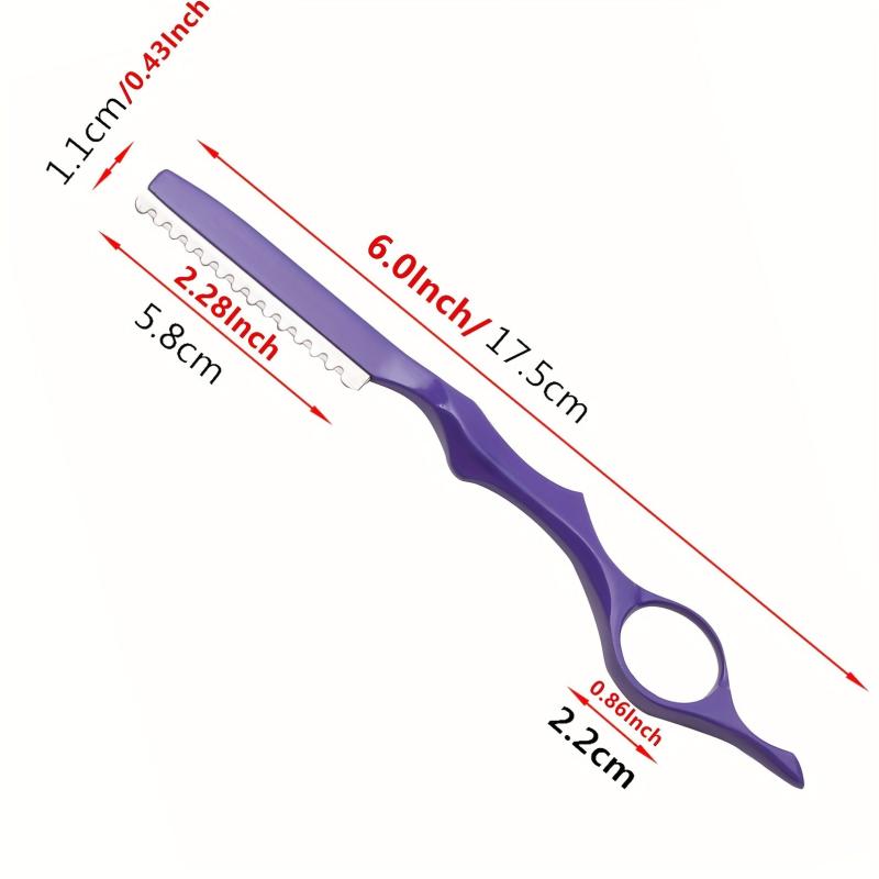 1Pcs Purple Thinning Razors With Blade Professional Salon Barber Razor Blades