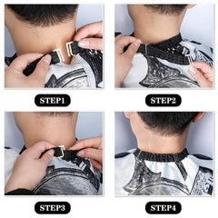 2pcs Hair Cutting Cape & Neck Duster Brush Set - Salon Barber Apron Accessories