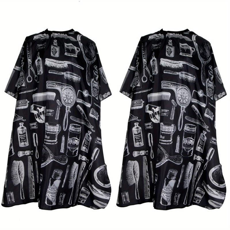 2pcs Hair Cutting Cape & Neck Duster Brush Set - Salon Barber Apron Accessories