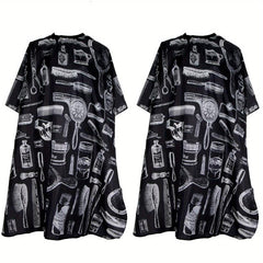 2pcs Hair Cutting Cape & Neck Duster Brush Set - Salon Barber Apron Accessories