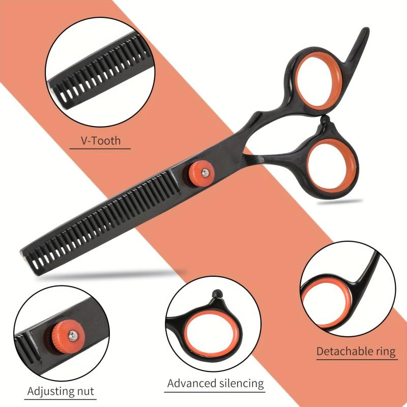 Orange Professional Hair Cutting Shears Thinning Scissors
