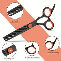 Orange Professional Hair Cutting Shears Thinning Scissors