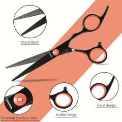 Orange Professional Hair Cutting Shears Thinning Scissors