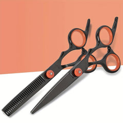 Orange Professional Hair Cutting Shears Thinning Scissors