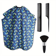 Hair Cutting Salon Styling Cape Set with Neck Duster Brush and Comb