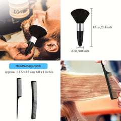 Hair Cutting Salon Styling Cape Set with Neck Duster Brush and Comb