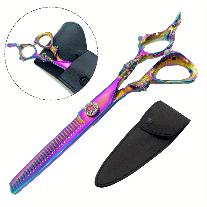 16 51 Cm Hair Scissors Flat Thinning Bangs Dragon Pattern Styling Barber Scissor