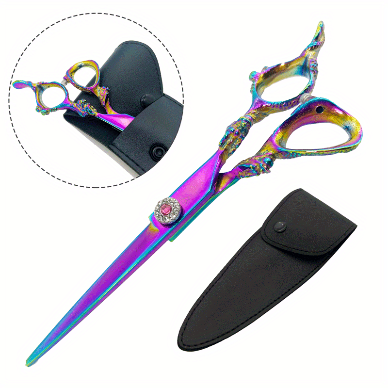 16 51 Cm Hair Scissors Flat Thinning Bangs Dragon Pattern Styling Barber Scissor