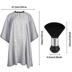 Waterproof Barber Cape Stripe Snap Closure Hair Cutting Salon Cape