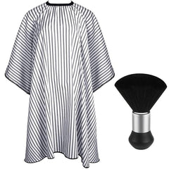 Waterproof Barber Cape Stripe Snap Closure Hair Cutting Salon Cape